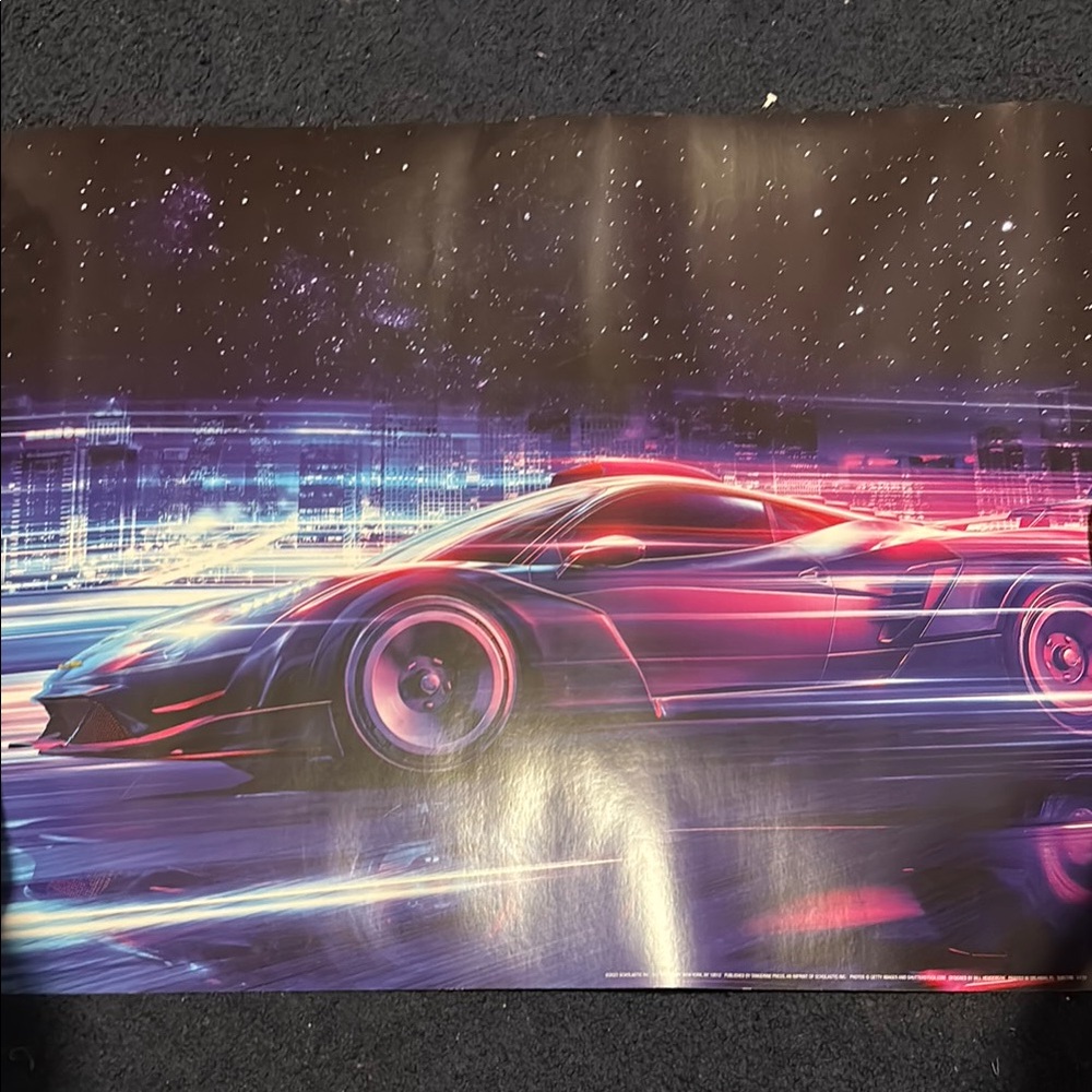 Futuristic Neon Car Poster